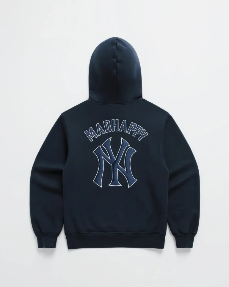 White Madhappy Yankees Embroidered Fleece Hoodie - Image 7