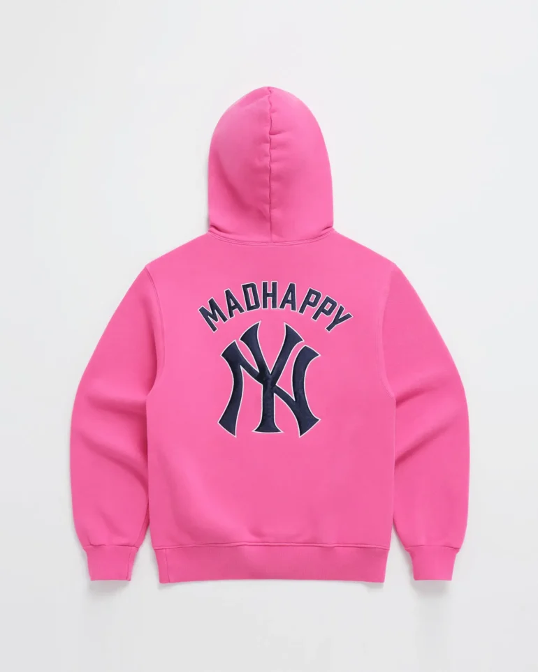 White Madhappy Yankees Embroidered Fleece Hoodie - Image 5