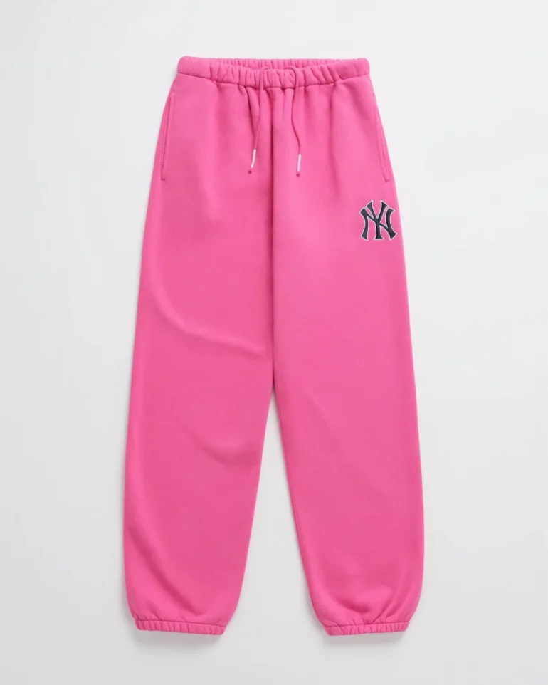 Madhappy Yankees Embroidered Fleece Sweatpants White - Image 3