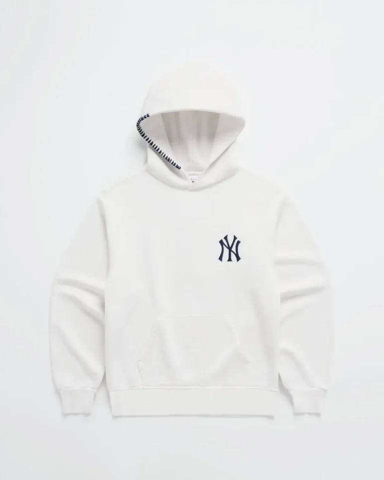 White Madhappy Yankees Embroidered Fleece Hoodie - Image 2