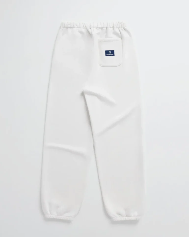 Madhappy Yankees Embroidered Fleece Sweatpants White - Image 2